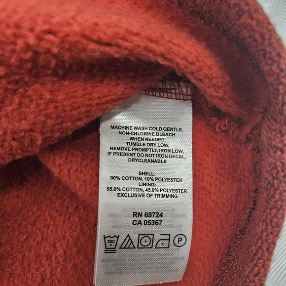 Columbia XL Red/Orange Half Zip Stretch Sweater, 90% Cotton 10% Polyester - Picture 9 of 9